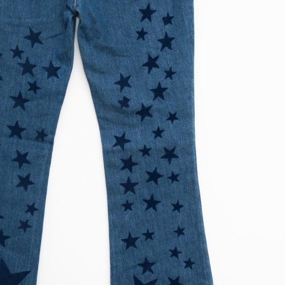 Stella McCartney. Blue Star Print Denim Flared Jeans. - Picture 5 of 11